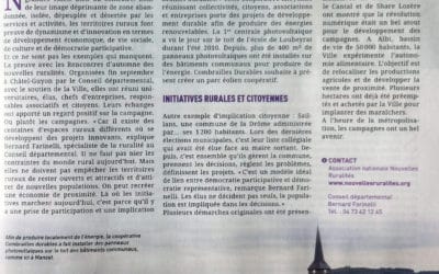 Article sur Combrailles Durables dans le magazine du Conseil Départemental « Le Puy-de-Dôme Mouvement »